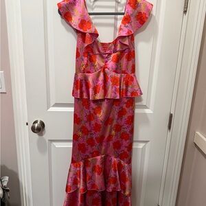 Show Me Your MuMu Pink and Red Floral Dress